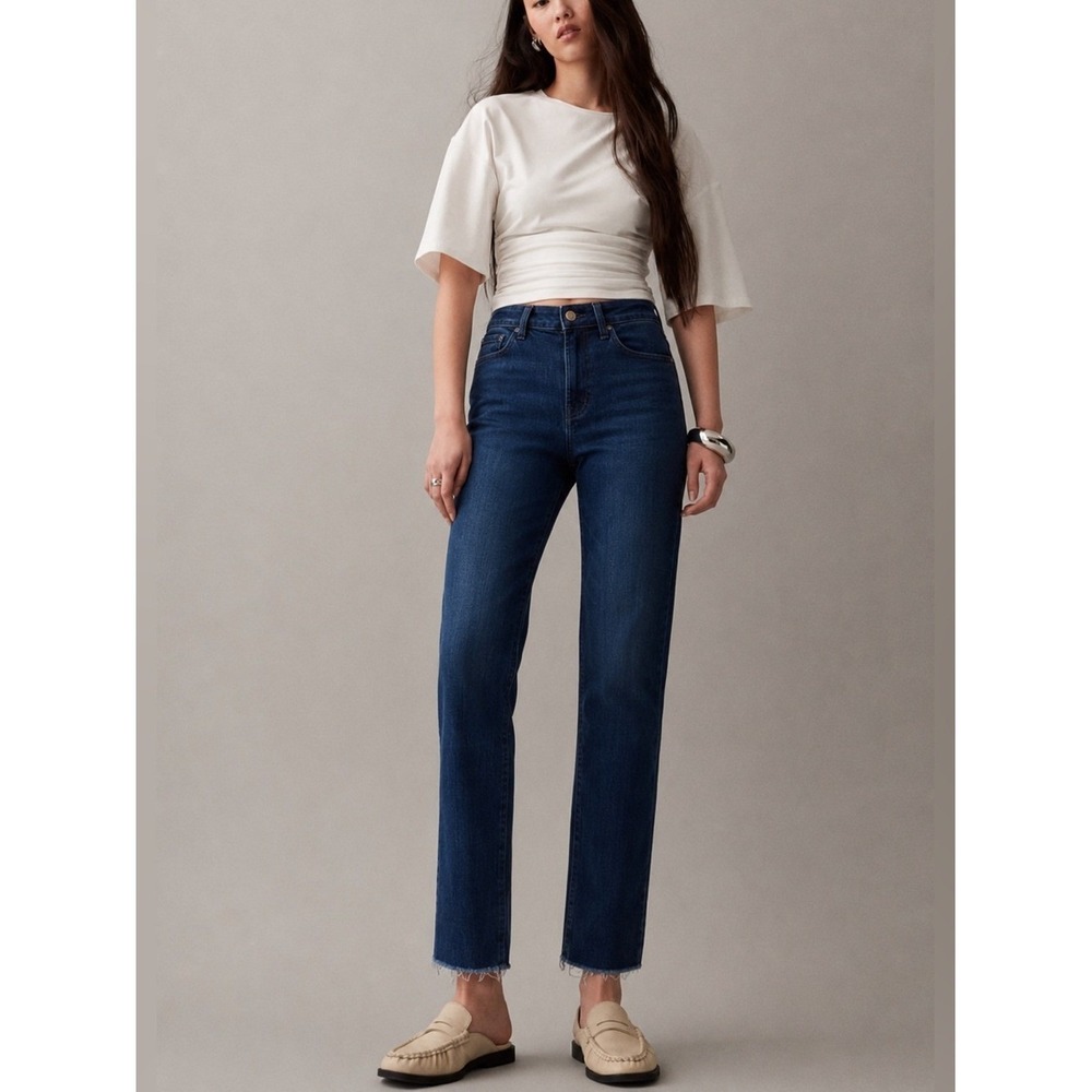 Old Navy Rockstar Super Skinny Ankle Mid Rise Blue Jeans
